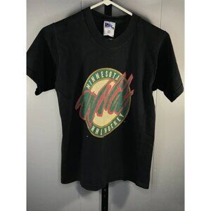 Vintage Minnesota Wild Youth Pro Player black tshirt sz 10/12